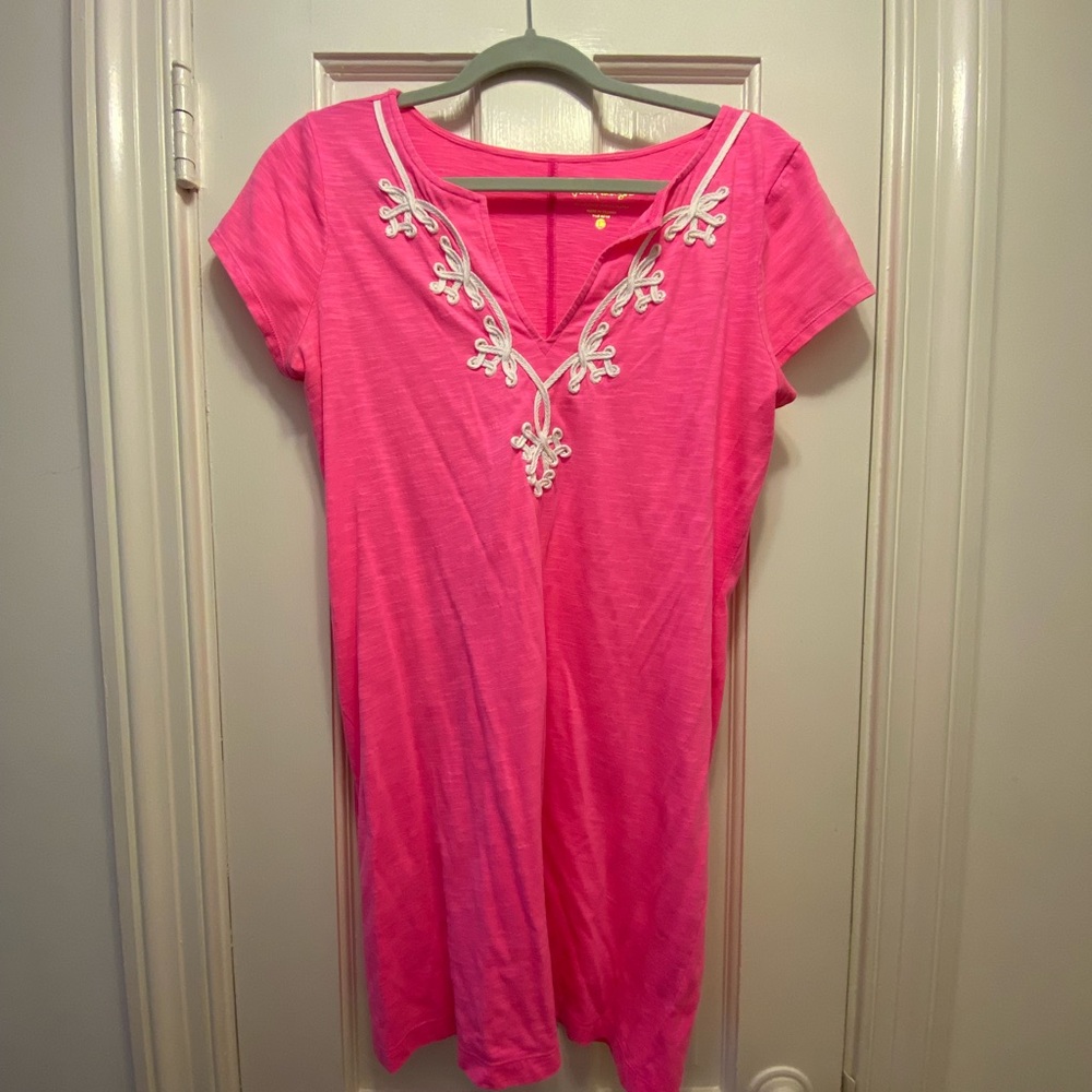 Lilly Pulitzer Brewster Pink T shirt dress large pink
